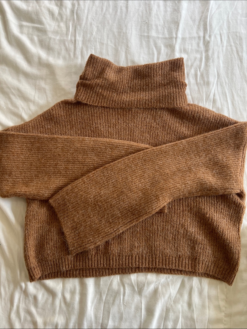 wild fable Cropped Turtleneck Sweater in Rust Brown